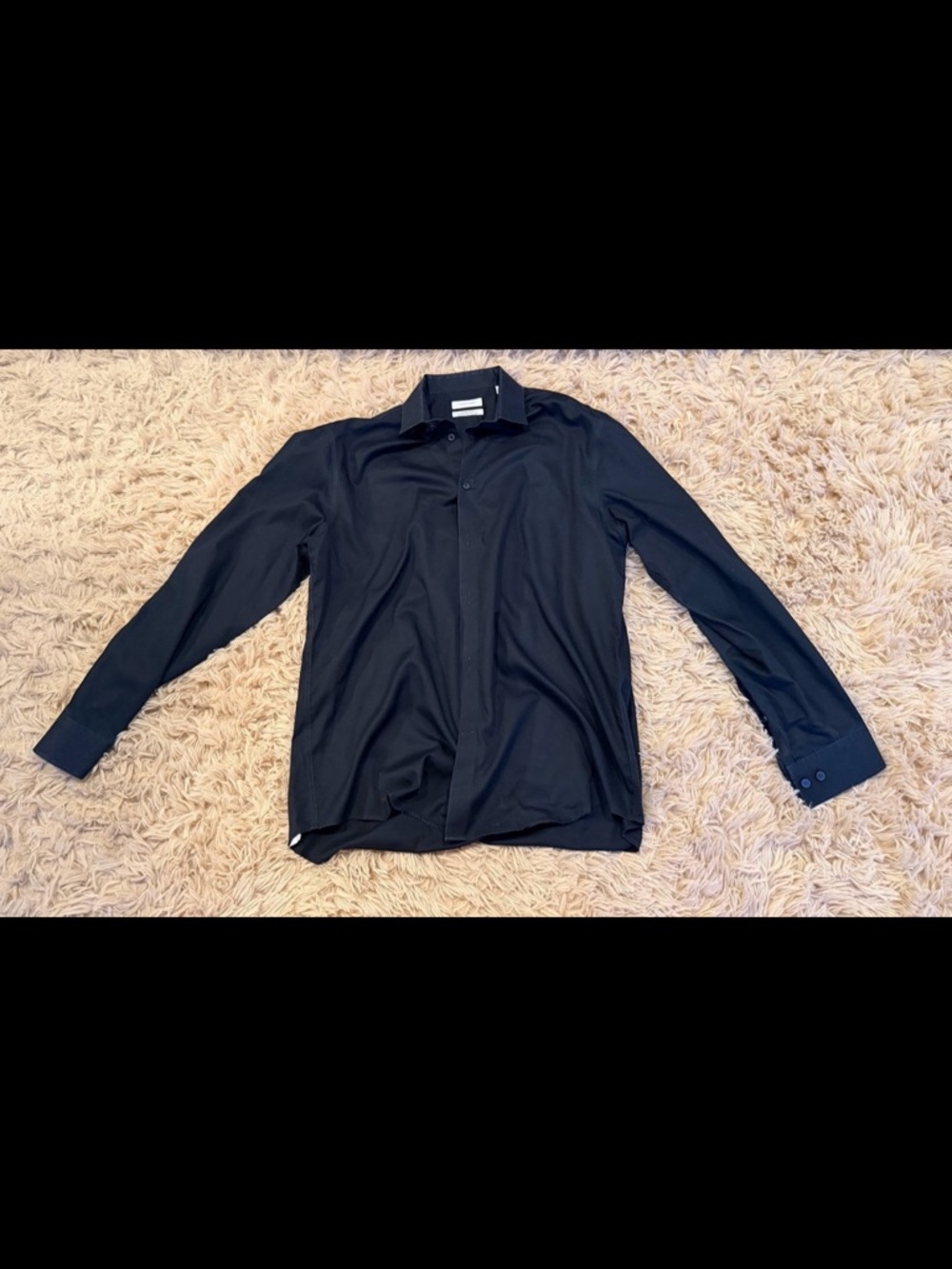 Calvin Klein Men's Black Long-Sleeve Button-Up Shirt